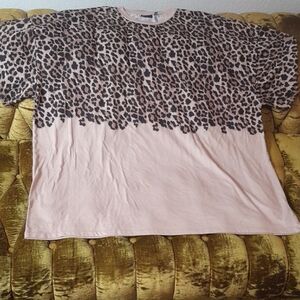 ASOS Oversized Unisex Leopard-Print Short Sleeve Tee